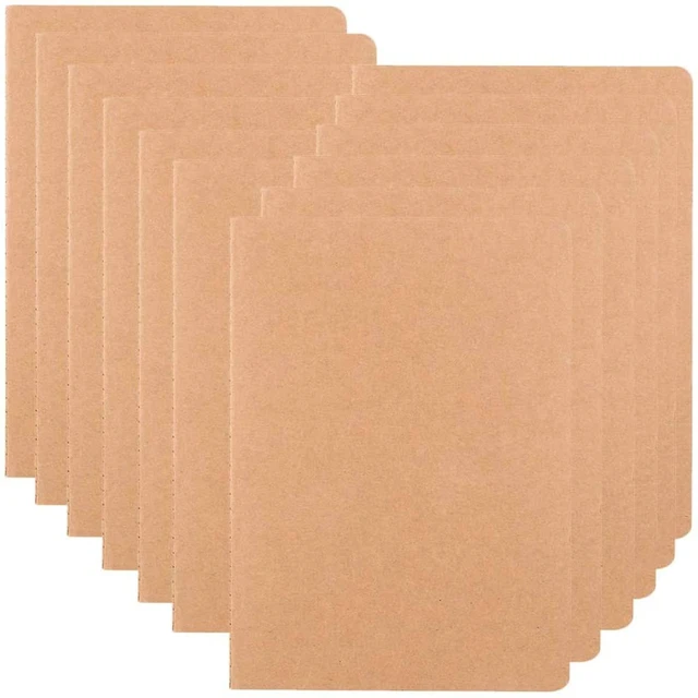 Main image of Large Dot Grid Notebook Journals Bulk with Thick Dotted Grid Paper, 60 Pages, 8.5x11 inch, Composition Diary Subject Notebooks Planner for Travelers Students Office, Kraft Journal Set, 12 Pack