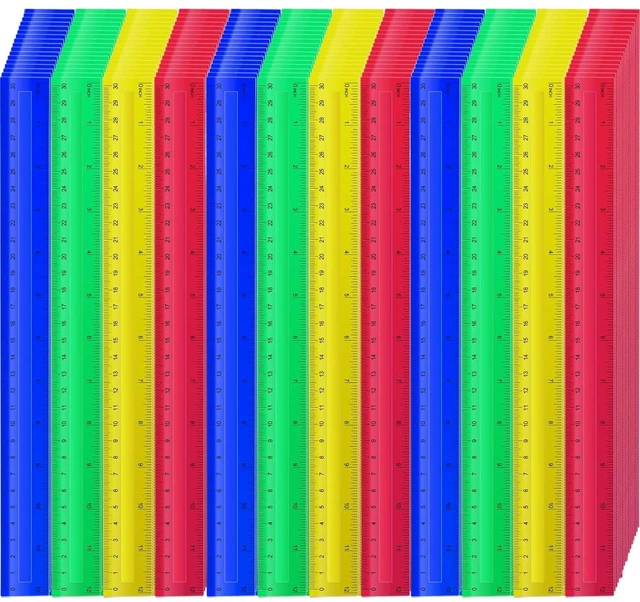 Main image of 360 Pcs 12 Inch Plastic Rulers Bulk Kid Ruler for School Back to School Supplies, Flexible Assorted Color Ruler with Centimeters and Inches for Students School Education (360)