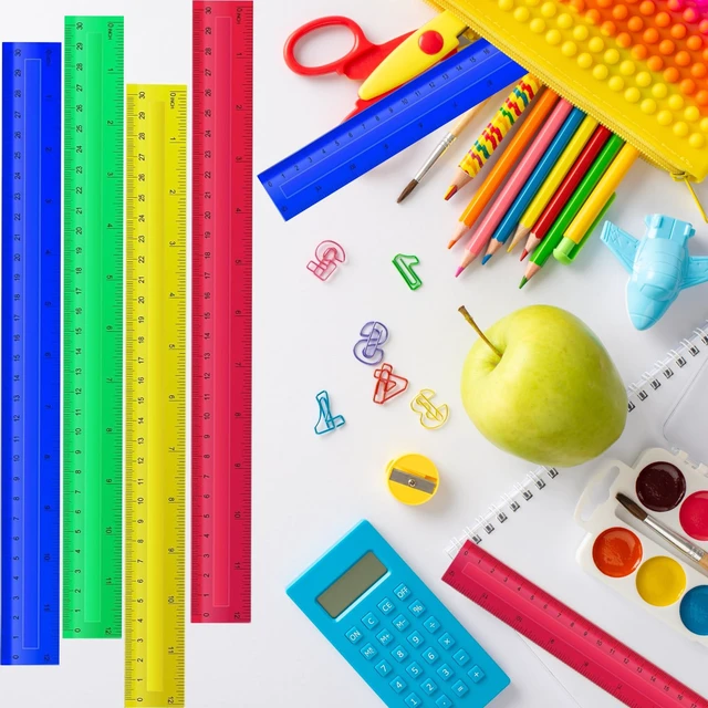 Alt view image 5 of 6 - 360 Pcs 12 Inch Plastic Rulers Bulk Kid Ruler for School Back to School Supplies, Flexible Assorted Color Ruler with Centimeters and Inches for Students School Education (360)