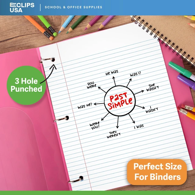Alt view image 5 of 7 - Loose Leaf Paper College Ruled Notebook Paper College Ruled Lined Paper Writing Paper Filler 10.5 x 8 1800 Sheets 150 Sheets Per Pack 60 gsm (12 Pack)