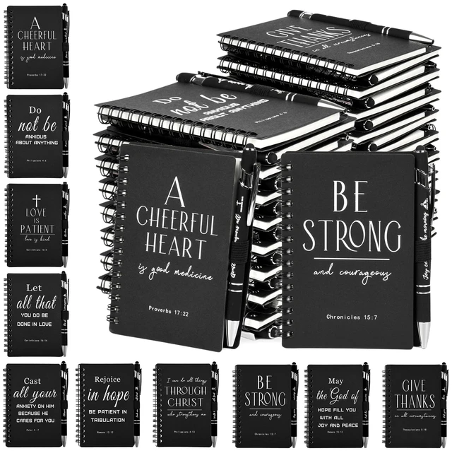 Main image of 30 Sets Black Christian Prayer Journals with Pens, Christian Gifts for Men