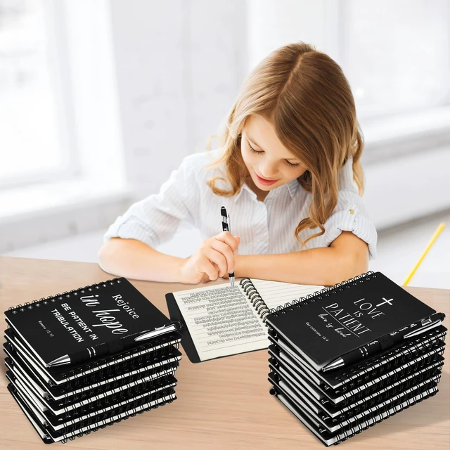 Alt view image 5 of 7 - 30 Sets Black Christian Prayer Journals with Pens, Christian Gifts for Men