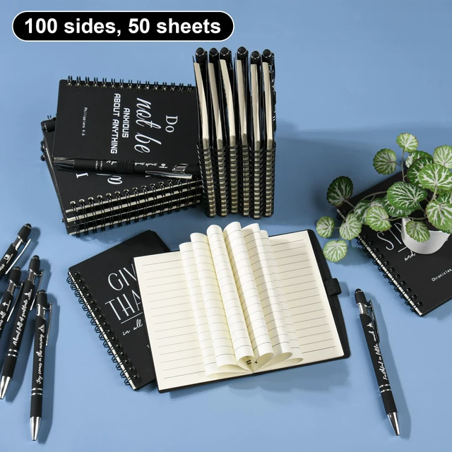 Alt view image 4 of 7 - 30 Sets Black Christian Prayer Journals with Pens, Christian Gifts for Men