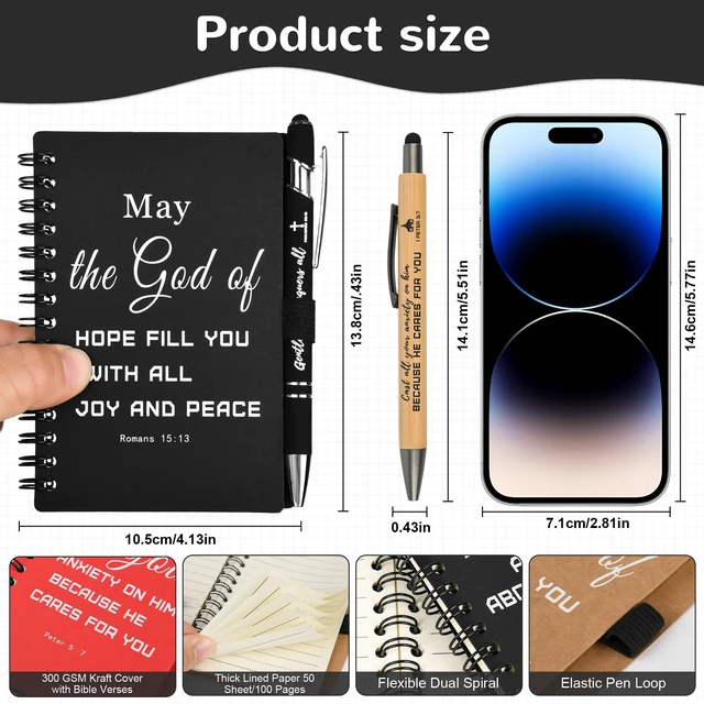 Alt view image 3 of 7 - 30 Sets Christian Prayer Journals with Pens, Christian Gifts, Multicolor