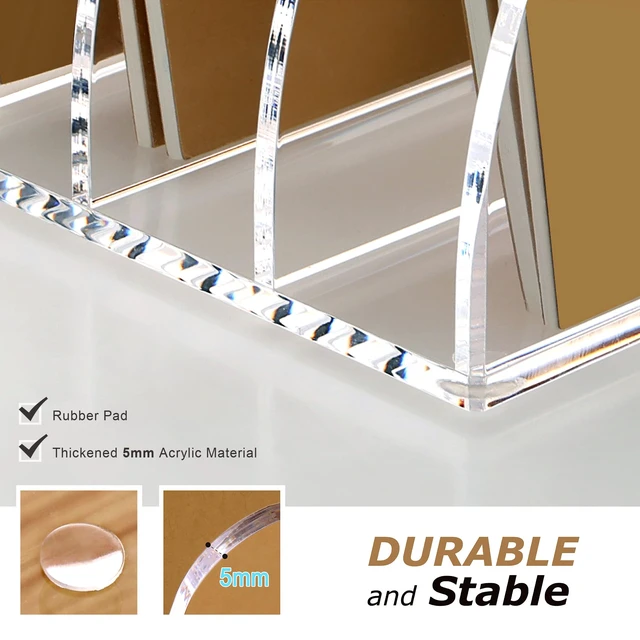 Alt view image 5 of 7 - 6 Slot Acrylic Magazine File Holder, Clear Vertical Desk Folder Organizer B5 Size,Document Rack Binder Bookstore Workspace Sorters for Office Accessories Organization Storage