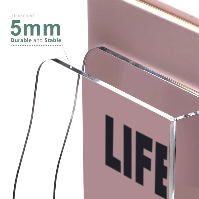 Alt view image 7 of 7 - 6 Slot Acrylic Magazine File Holder, Clear Vertical Desk Folder Organizer B5 Size,Document Rack Binder Bookstore Workspace Sorters for Office Accessories Organization Storage