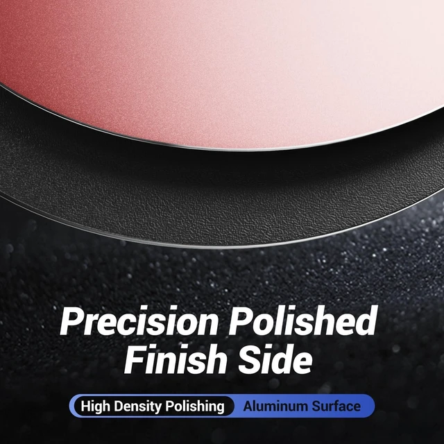 Alt view image 5 of 7 - Metal Aluminum Mouse Pad, Thin Hard Mousepad 7.87 * 7.87 Round Pink Rigid Mouse Pad for Desk Double Sided Waterproof Fast Accurate Control Mousepad for Laptop, Computer and PC, Office Travel
