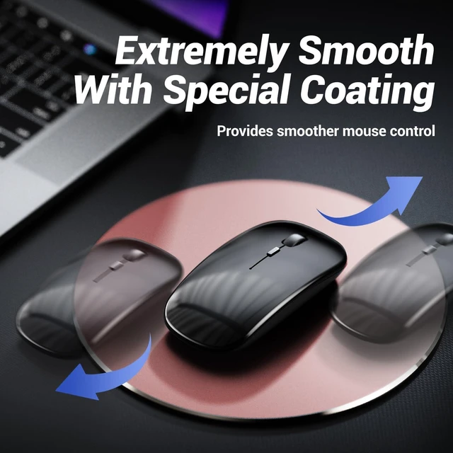 Alt view image 4 of 7 - Metal Aluminum Mouse Pad, Thin Hard Mousepad 7.87 * 7.87 Round Pink Rigid Mouse Pad for Desk Double Sided Waterproof Fast Accurate Control Mousepad for Laptop, Computer and PC, Office Travel