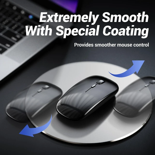 Alt view image 4 of 7 - Metal Aluminum Mouse Pad Thin Hard Mousepad 7.87 * 7.87 Round Silver Mouse Pad for Magic Mouse & Pro/Air Double Sided Waterproof Fast Accurate Control Mousepad for Laptop Computer PC, Office