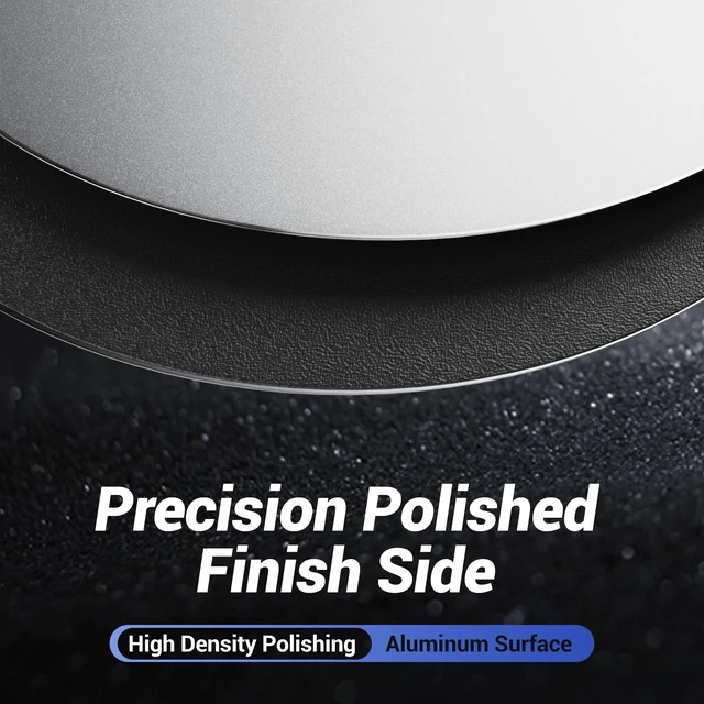Alt view image 3 of 7 - Metal Aluminum Mouse Pad Thin Hard Mousepad 7.87 * 7.87 Round Silver Mouse Pad for Magic Mouse & Pro/Air Double Sided Waterproof Fast Accurate Control Mousepad for Laptop Computer PC, Office