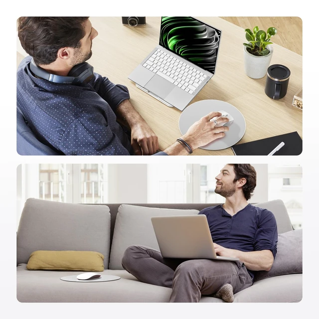 Alt view image 7 of 7 - Metal Aluminum Mouse Pad Thin Hard Mousepad 7.87 * 7.87 Round Silver Mouse Pad for Magic Mouse & Pro/Air Double Sided Waterproof Fast Accurate Control Mousepad for Laptop Computer PC, Office