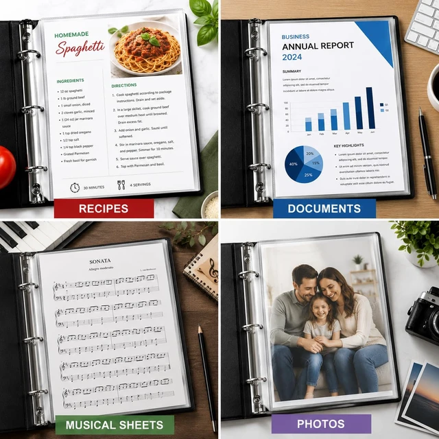 Alt view image 6 of 7 - 200 Pack Clear Sheet Protectors for 3 Ring Binder, 8.5 x 11, Reinforced Page Protectors, Acid-Free Polypropylene Plastic Sleeves, PVC-Free, Archival Safe, Letter Size, Top Loading