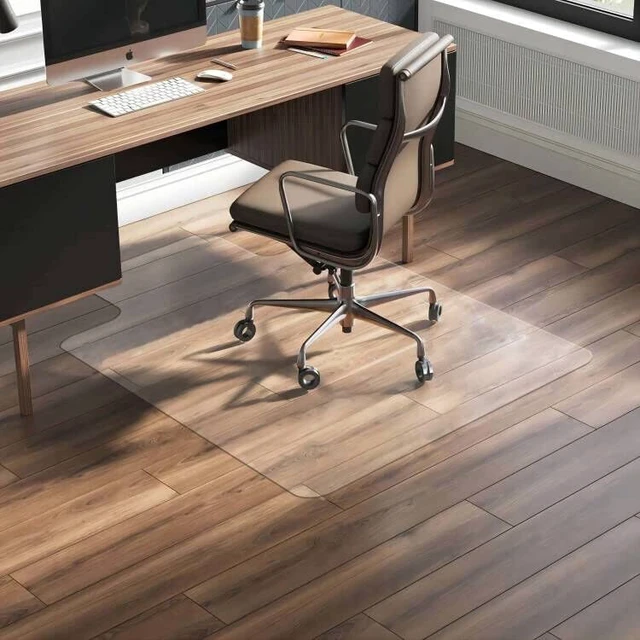 Alt view image 2 of 7 - Chair Mat for Hardwood Floor, 30" x 48" Clear Anti-Slip Computer Desk Chair Floor Mat, Easy Glide, Transparent Mats for Office, Home and Gaming Floors (with Lip)