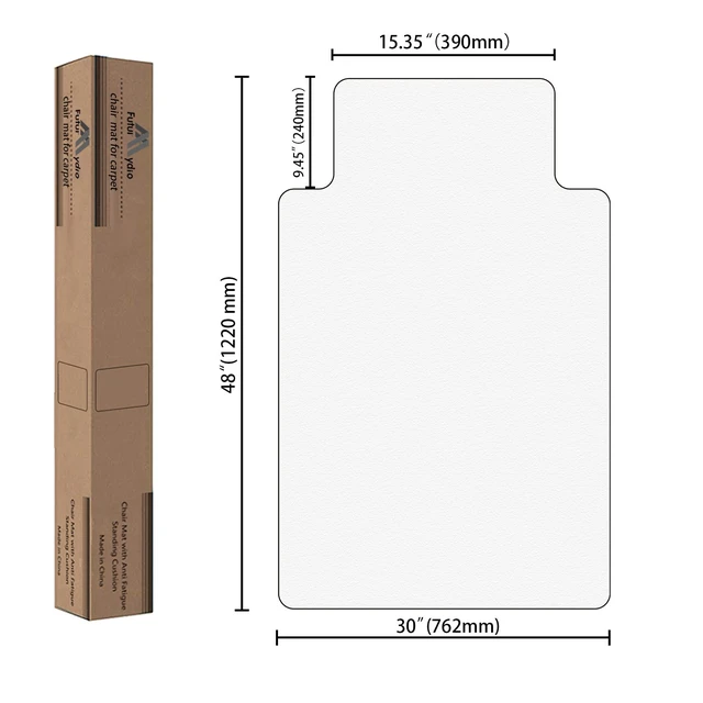 Alt view image 6 of 7 - Chair Mat for Hardwood Floor, 30" x 48" Clear Anti-Slip Computer Desk Chair Floor Mat, Easy Glide, Transparent Mats for Office, Home and Gaming Floors (with Lip)