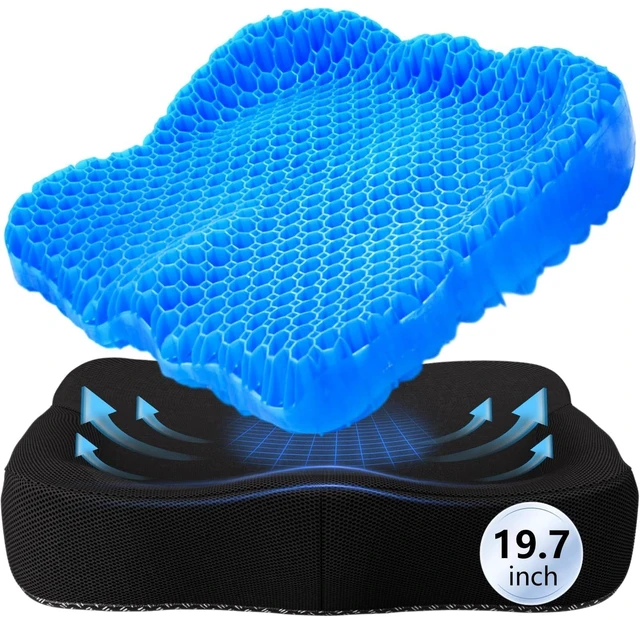 Main image of Thicken 19.7in Seat Cushion Gel, Large Cooling Seat Cushion for Long Sitting, Cushion for Wheelchair, Pressure Relief Cushion Seat for Office Chair, Chair Seat Pads for Car Desk Chair Kayak Stadium