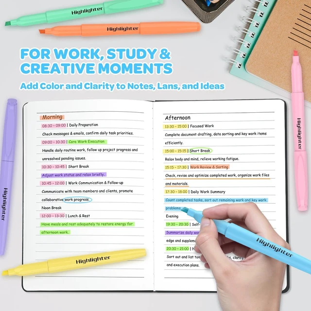 Alt view image 6 of 7 - 150 Count Pastel Highlighters Assorted Colors Bulk - Chisel Tip, Quick Dry, 6 Pastel Colors, School Supplies for Students Teachers, No Bleed Markers Set for Notes, Textbooks, Classroom and Office Use