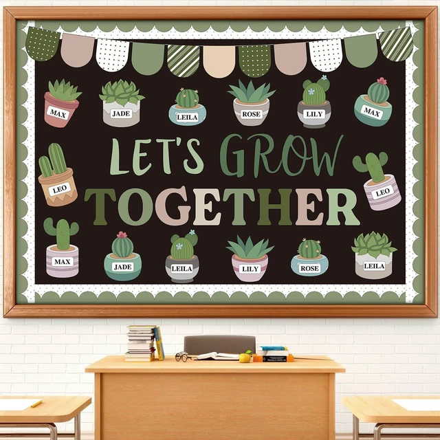 Main image of Plant Bulletin Board Set Let's Grow Together Cutout Greenery Classroom Decor Let's Grow Together Potted Tree Paper Cutout Back to School Door Wall Elementary Preschool Teacher