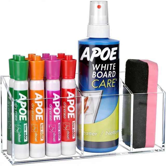 Main image of Magnetic Marker Holder for Whiteboard, Fridge, Teacher Must Have Acrylic Magnet Dry Erase Pen Holder for Refrigeator, Anti-slip Pencil Holder for Classroom, Locker Organizer Accessories