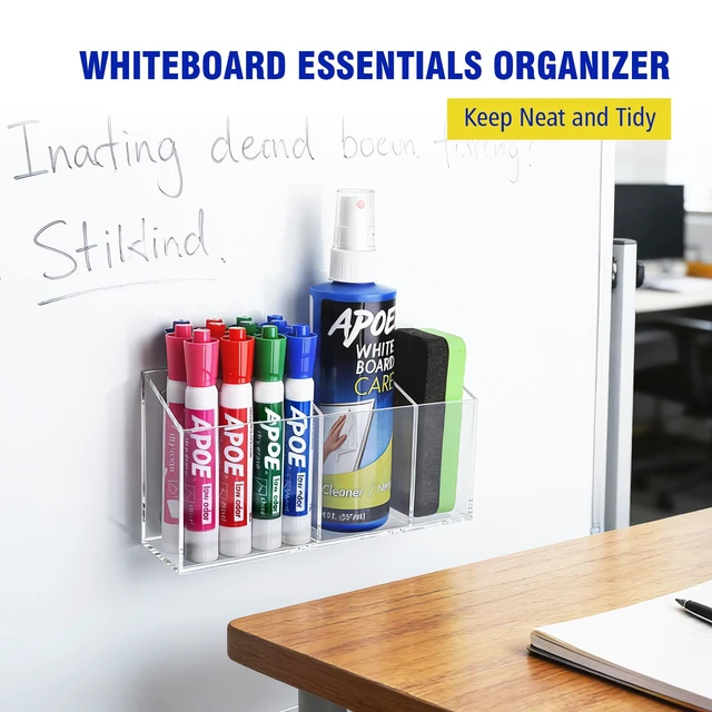 Alt view image 4 of 7 - Magnetic Marker Holder for Whiteboard, Fridge, Teacher Must Have Acrylic Magnet Dry Erase Pen Holder for Refrigeator, Anti-slip Pencil Holder for Classroom, Locker Organizer Accessories