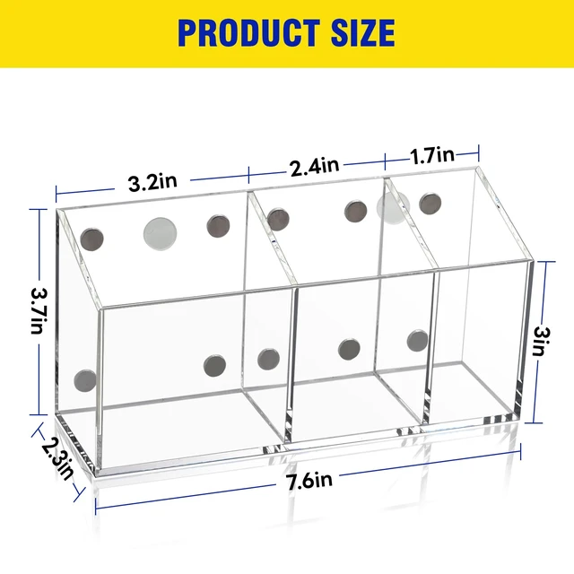 Alt view image 7 of 7 - Magnetic Marker Holder for Whiteboard, Fridge, Teacher Must Have Acrylic Magnet Dry Erase Pen Holder for Refrigeator, Anti-slip Pencil Holder for Classroom, Locker Organizer Accessories