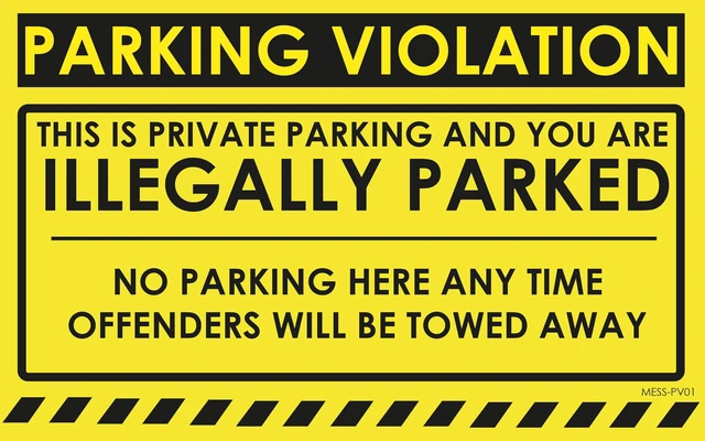 Alt view image 7 of 7 - Tow Stickers Hard to Remove, Yellow Illegally Parked Warning, 8x5 100 pk