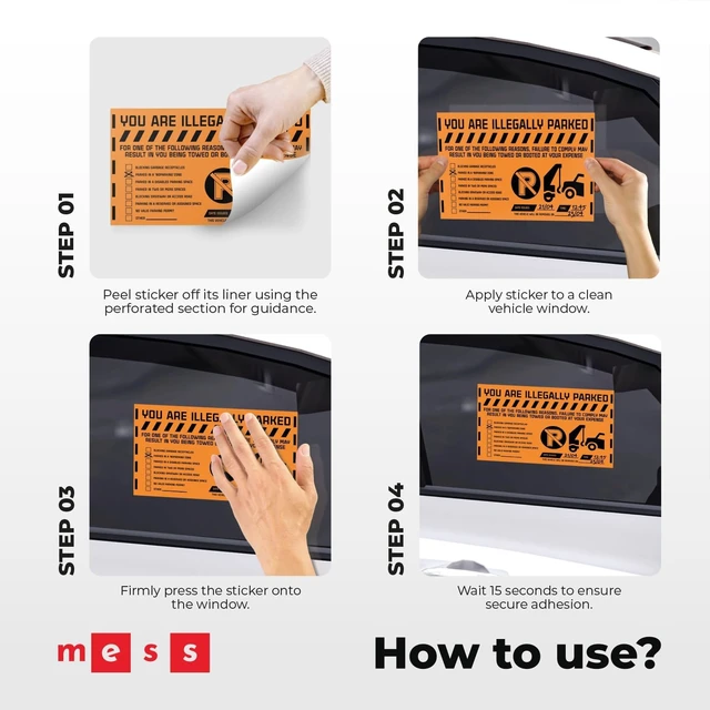 Alt view image 4 of 7 - Parking Violation Stickers Hard to Remove, Orange Multi Reason, 8x5 100 pk