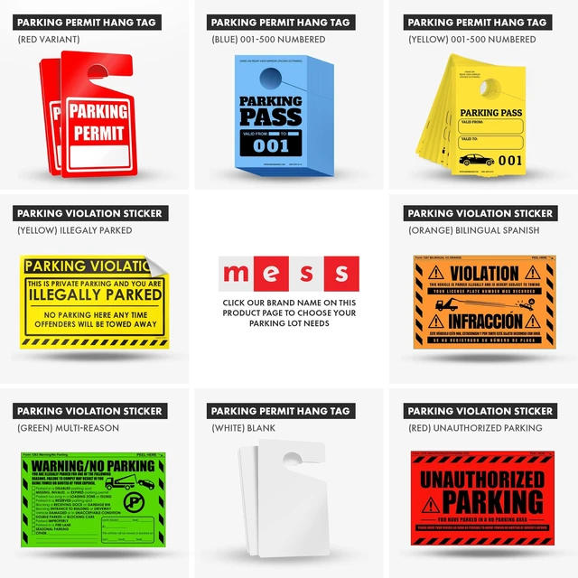 Alt view image 7 of 7 - Parking Violation Stickers Hard to Remove, Orange Multi Reason, 8x5 100 pk
