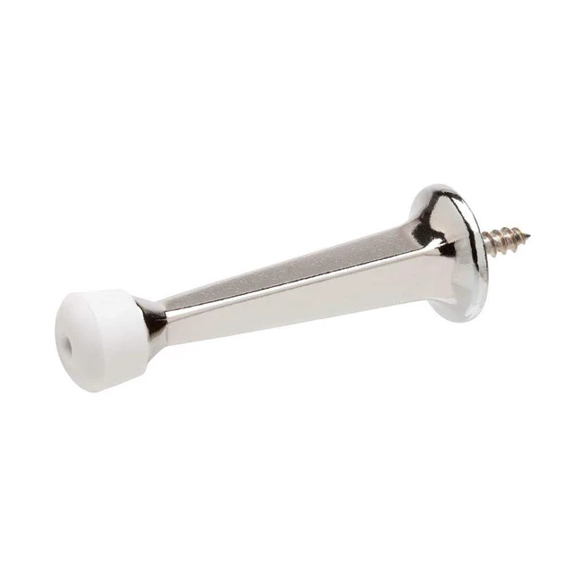 Alt view image 6 of 7 - Premium Heavy Duty Door Stoppers for Bottom of Door, Solid Metal Baseboard Mounted Door Stop, Screw-in Baseboard Door Stops for Wall Protection 3" (Chrome, 4 Pack)