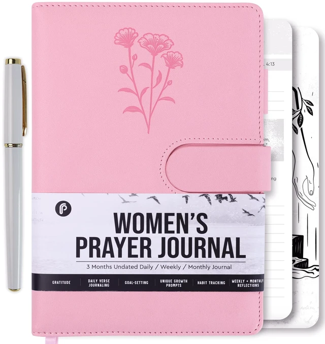 Main image of Prayer Journal for Women - Daily Devotional Journaling Book for Woman, Religious Baptism & Christian Gifts & Bible Study Supplies for Church Note Taking, Devotional Notebook Accessories