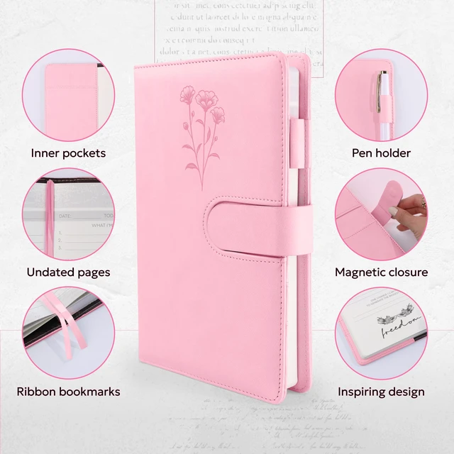 Alt view image 3 of 7 - Prayer Journal for Women - Daily Devotional Journaling Book for Woman, Religious Baptism & Christian Gifts & Bible Study Supplies for Church Note Taking, Devotional Notebook Accessories