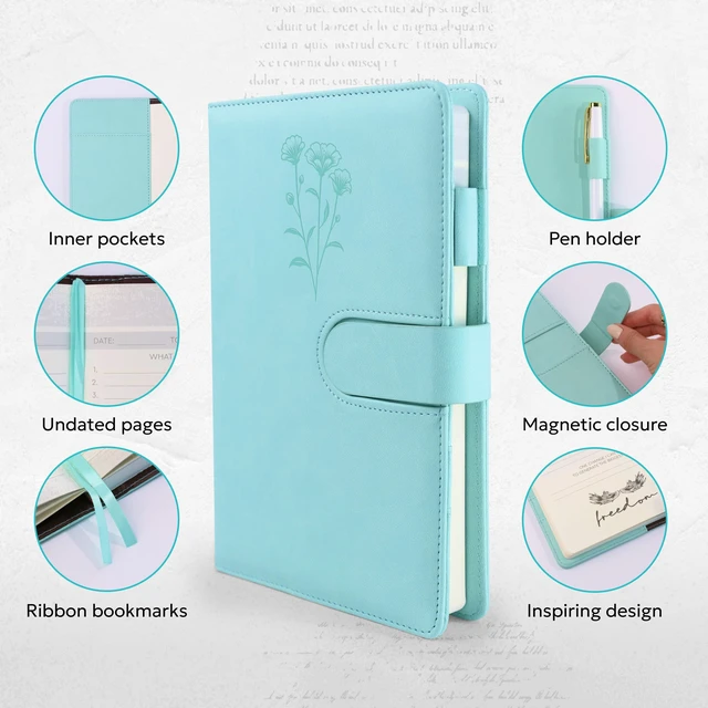 Alt view image 3 of 7 - Leather Christian Prayer Journal for Women All Year Bible Journal Daily Gratitude Scripture Notebook Devotionals for Women & Bible Notebook Journaling Inspirational Religious Gifts