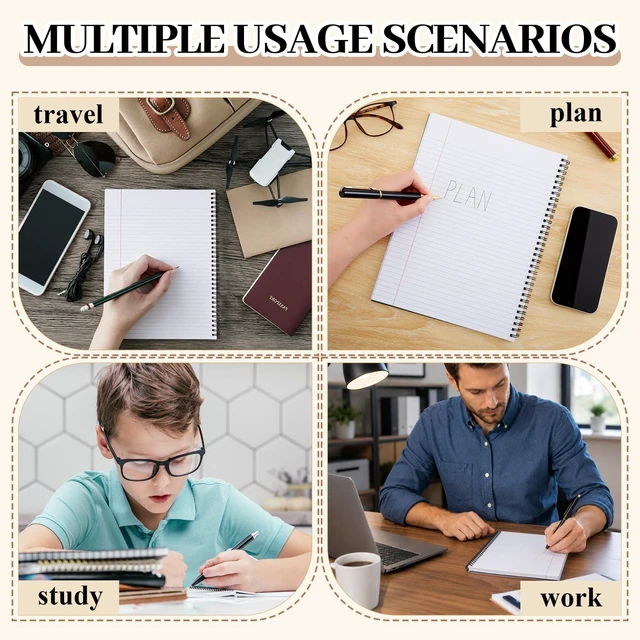 Alt view image 5 of 6 - 10 Pcs Left Handed Spiral Notebook, Left-handed One Subject Notebook, 8.5" x 11", 50 Sheets, College-ruled, Assorted Color Covers (Vibrant)