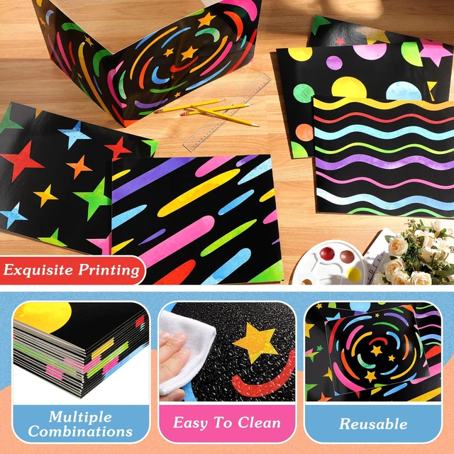 Alt view image 3 of 6 - 36 Pcs Privacy Folders for Students, Test Dividers,Chalkboard Tri Fold Divider, Limits Distractions, 39 x 13 In Unfolded, 300 GSM Cardboard, Water Resistant, Classroom Test Study
