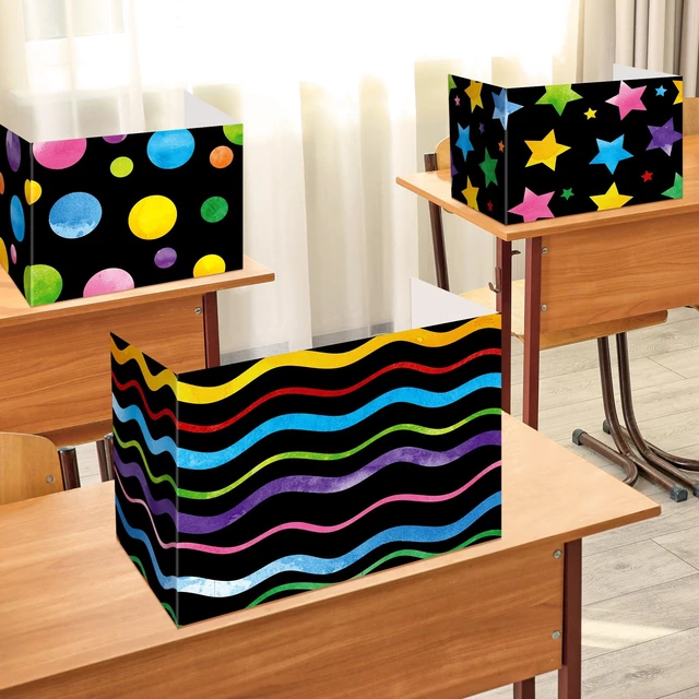 Alt view image 6 of 6 - 36 Pcs Privacy Folders for Students, Test Dividers,Chalkboard Tri Fold Divider, Limits Distractions, 39 x 13 In Unfolded, 300 GSM Cardboard, Water Resistant, Classroom Test Study