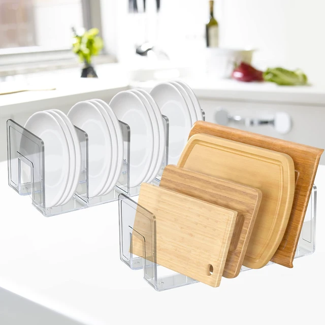 Alt view image 6 of 7 - Acrylic File Holder, Clear File Sorter Desk File Organizer, Sturdy Desktop File Folder Organizer Rack for Envelopes Mail Letter Paper Notebook Electronics Office Supplies (4 Sections, 2 Pack)