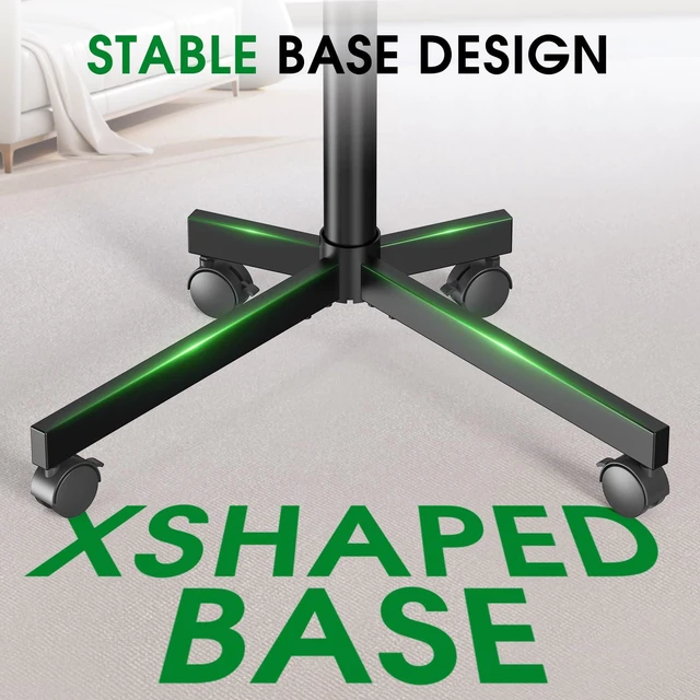 Alt view image 7 of 7 - Rolling TV Stand, Portable TV Cart with Locking Wheels for 22-60Inch, Black Tilt/Height Adjustable Mobile TV Stand Up to 88lbs, Movable TV Stand for Bedroom, Living Room, Outdoor, Max VESA 400x400mm