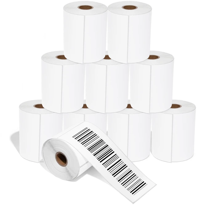 Main image of 4" X 8" Direct Thermal Labels (2000 Count, 10 Rolls) - Large Shipping and Barcode Labels, Thermal Sticker Roll for Warehouse and Freight - Compatible With Zebra and Rollo Printers