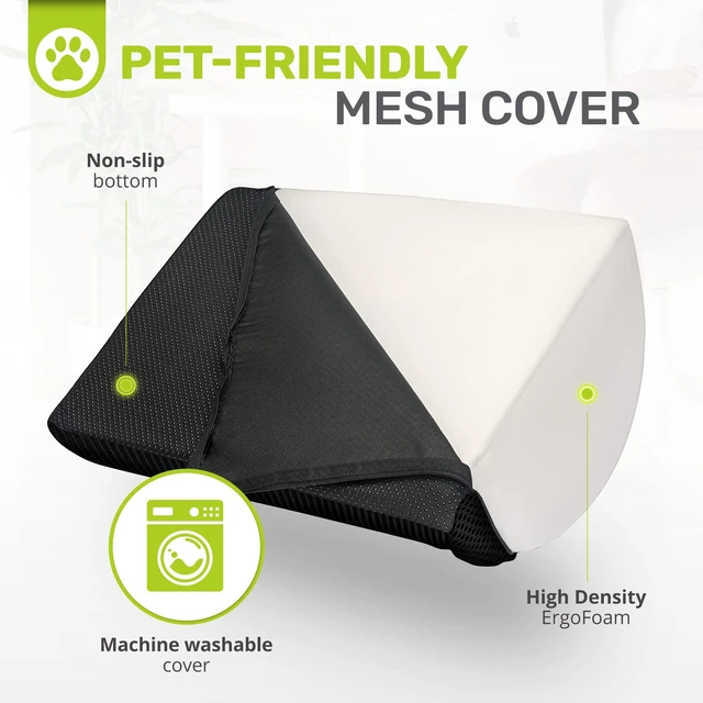 Alt view image 4 of 7 - Foot Rest for Under Desk at Work - Chiropractor Endorsed 2in1 Adjustable Premium Under Desk Footrest - Ergonomic Desk Foot Rest with High-Density Compression-Resistant Soft Foam (Black, Mesh)