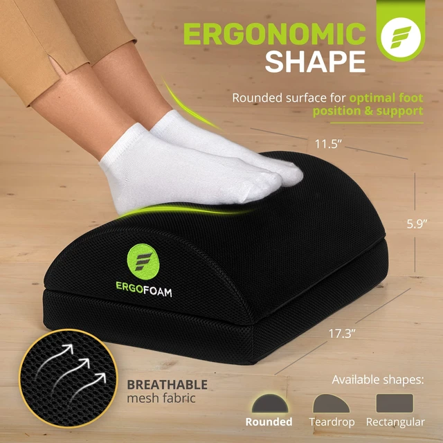 Alt view image 7 of 7 - Foot Rest for Under Desk at Work - Chiropractor Endorsed 2in1 Adjustable Premium Under Desk Footrest - Ergonomic Desk Foot Rest with High-Density Compression-Resistant Soft Foam (Black, Mesh)