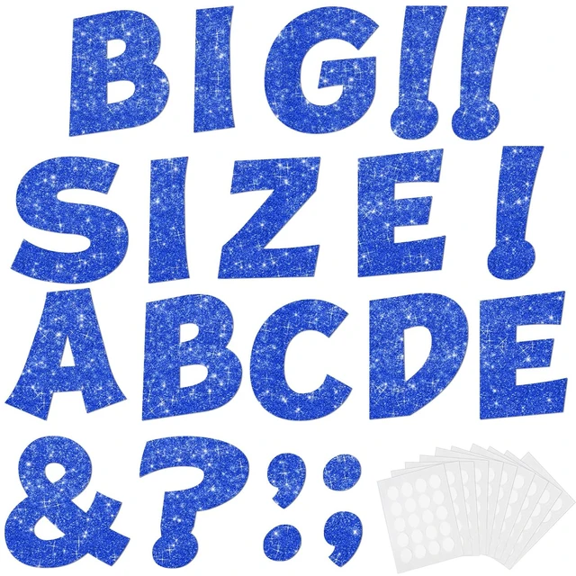 Main image of 154 Pcs Large 7" Glitter Bulletin Board Letters for Classroom Cut Out Letters for Bulletin Board Decorations, Poster Board Letters Alphabet Cutouts for Classroom Wall Decor (Blue)