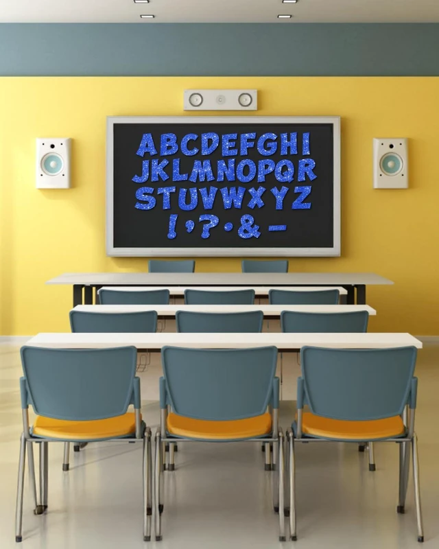 Alt view image 5 of 7 - 154 Pcs Large 7" Glitter Bulletin Board Letters for Classroom Cut Out Letters for Bulletin Board Decorations, Poster Board Letters Alphabet Cutouts for Classroom Wall Decor (Blue)