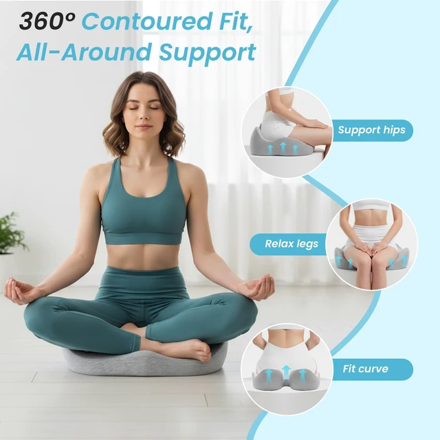 Alt view image 6 of 7 - Seat Cushion,Ergonomic Chair Cushions for Sit Bone Tailbone Pain Relief,Sciatica & Back Support,Memory Foam Butt Pillow for Office,Car,Home,Gaming,Wheelchair