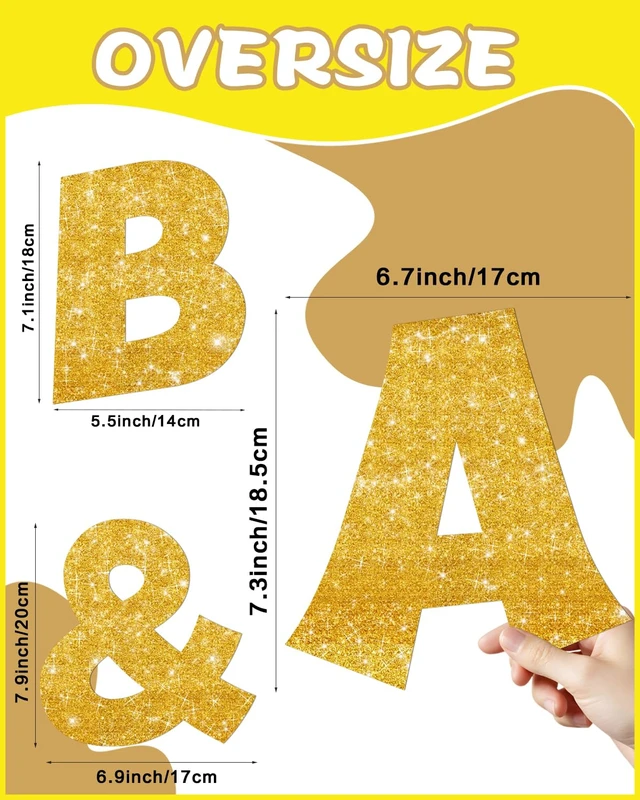 Alt view image 3 of 7 - 154 Pcs Large 7" Glitter Bulletin Board Letters for Classroom Cut Out Letters for Bulletin Board Decorations, Poster Board Letters Alphabet Cutouts for Classroom Wall Decor (Yellow)