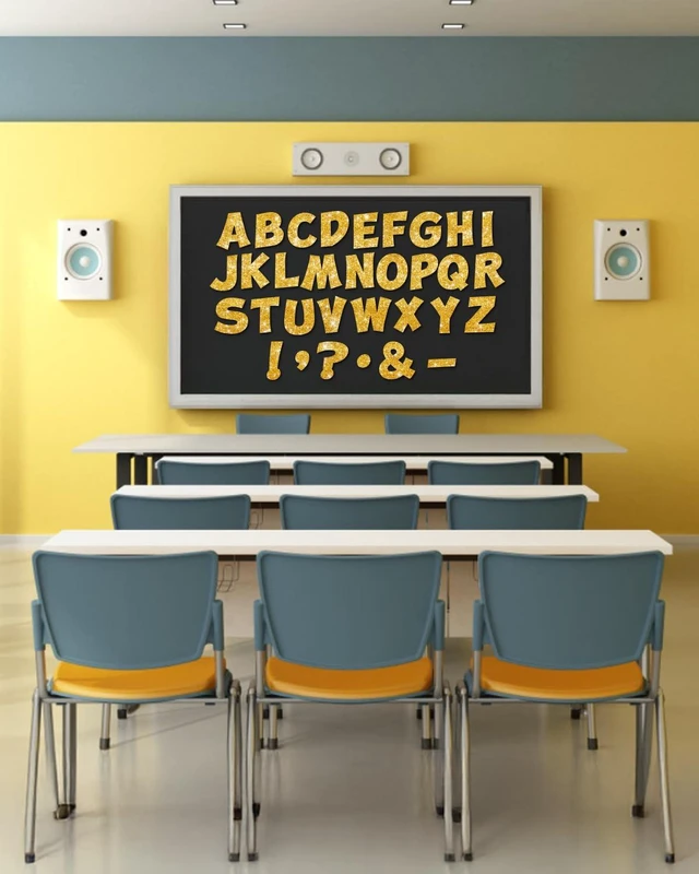 Alt view image 5 of 7 - 154 Pcs Large 7" Glitter Bulletin Board Letters for Classroom Cut Out Letters for Bulletin Board Decorations, Poster Board Letters Alphabet Cutouts for Classroom Wall Decor (Yellow)