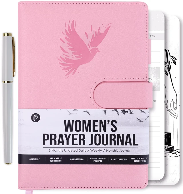 Main image of Prayer Journal for Women - Daily Devotional Journaling Book for Woman, Religious Baptism & Christian Gifts & Bible Study Supplies for Church Note Taking, Devotional Notebook Accessories