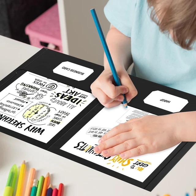 Alt view image 6 of 7 - 2 Pocket Folders, 100 Pack, Black Paper File Folders with Pockets Two Pocket Folders, Fit Letter Size Paper, for School, Office, Home, Business