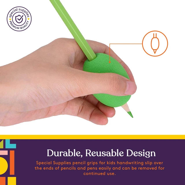 Alt view image 3 of 7 - Egg Pen-Pencil Grips for Kids and Adults Colorful, Cushioned Holders for Handwriting, Drawing, Coloring - Ergonomic Right or Left-Handed Use - Reusable (Multiple Colors-12 Pack)