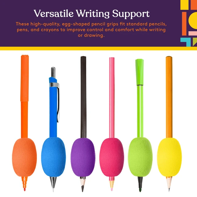 Alt view image 5 of 7 - Egg Pen-Pencil Grips for Kids and Adults Colorful, Cushioned Holders for Handwriting, Drawing, Coloring - Ergonomic Right or Left-Handed Use - Reusable (Multiple Colors-12 Pack)