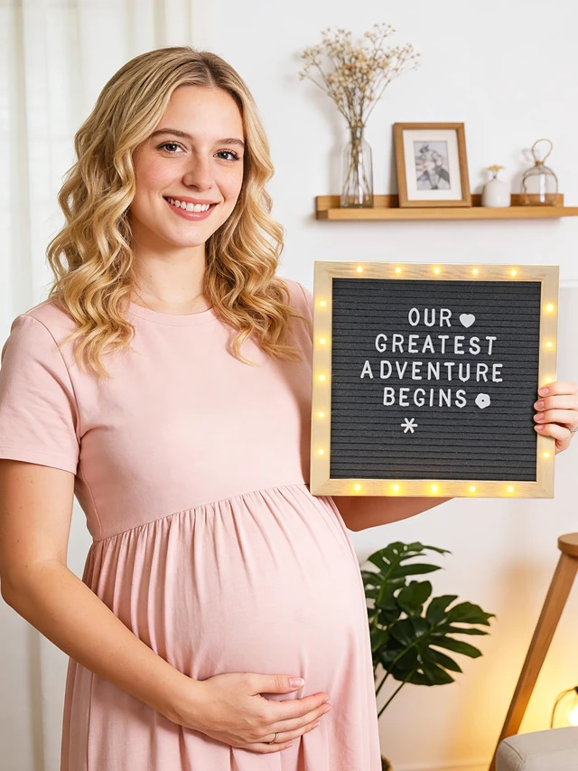 Alt view image 7 of 7 - 10×10" Light up Felt Letter Board with Changeable Letters & Tripod Custom Message Sign, Will You Be My Girlfriend/Baby Announcement/Pregnancy/Birthday/Halloween Decor, Grey