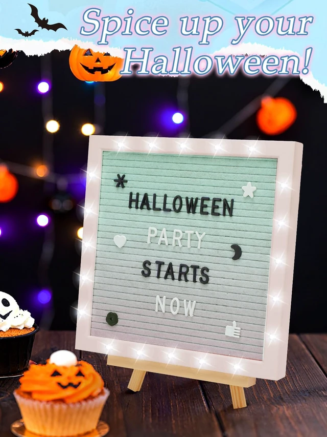 Alt view image 2 of 7 - 10×10" Light up Felt Letter Board with Changeable Letters & Tripod Custom Message Sign, Will You Be My Girlfriend/Baby Announcement/Pregnancy/Birthday/Halloween Decor, Gradient